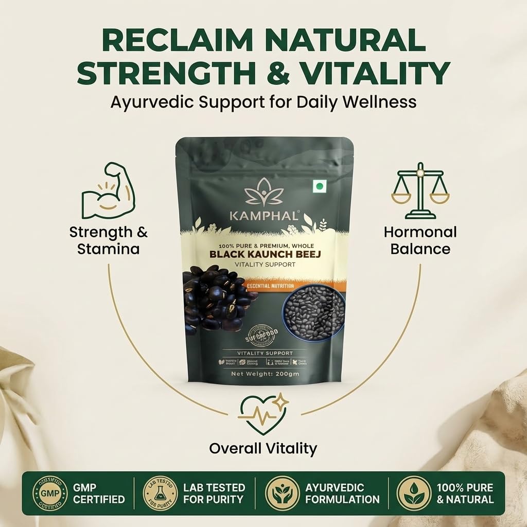 Kaunch Beej 200g | Mucuna Pruriens | Ayurvedic Support for Strength, Stamina & Reproductive Health | 100% Pure & Natural (Beej (Whole))