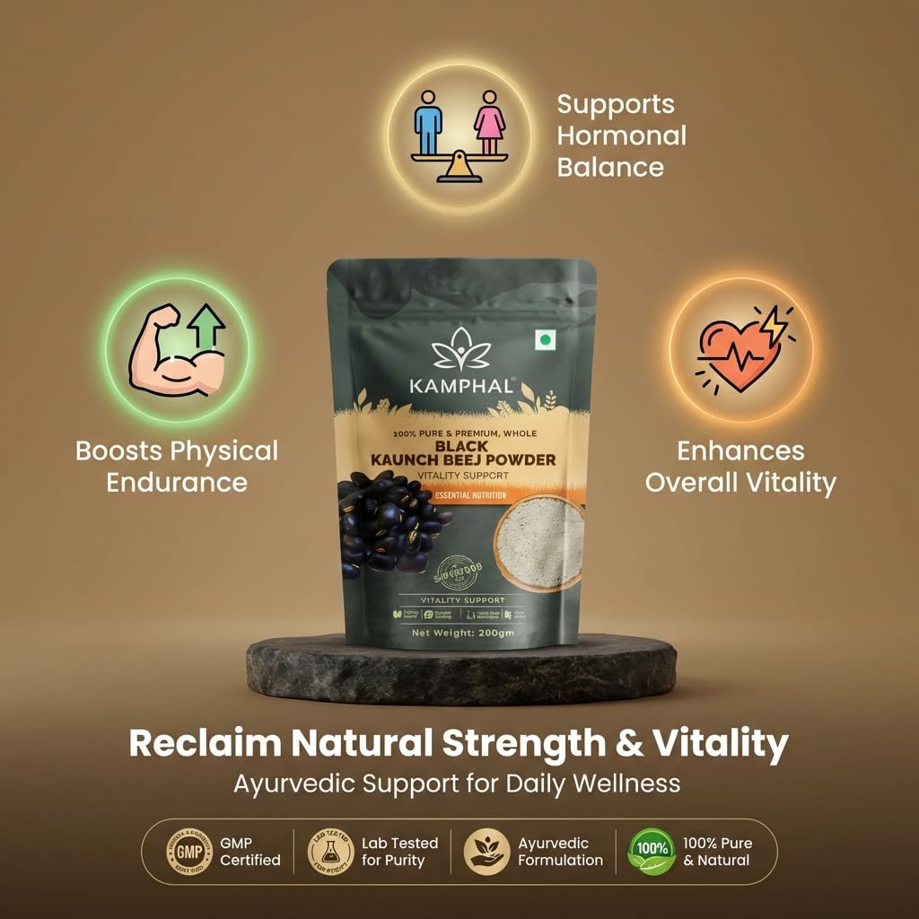 Black Kaunch Beej Powder 200g | Mucuna Pruriens | Ayurvedic Support for Strength, Stamina & Reproductive Health | 100% Pure & Natural (Powder)