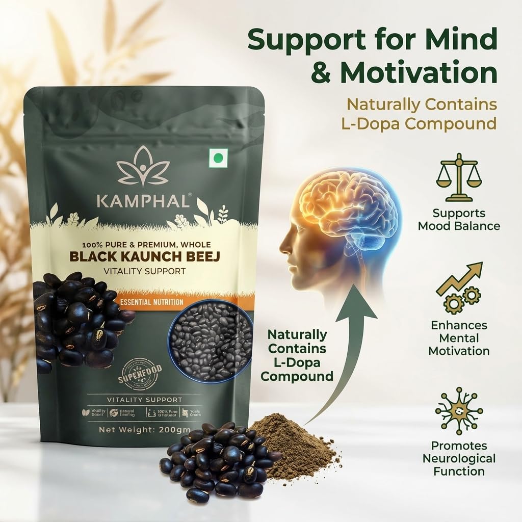 Kaunch Beej 200g | Mucuna Pruriens | Ayurvedic Support for Strength, Stamina & Reproductive Health | 100% Pure & Natural (Beej (Whole))