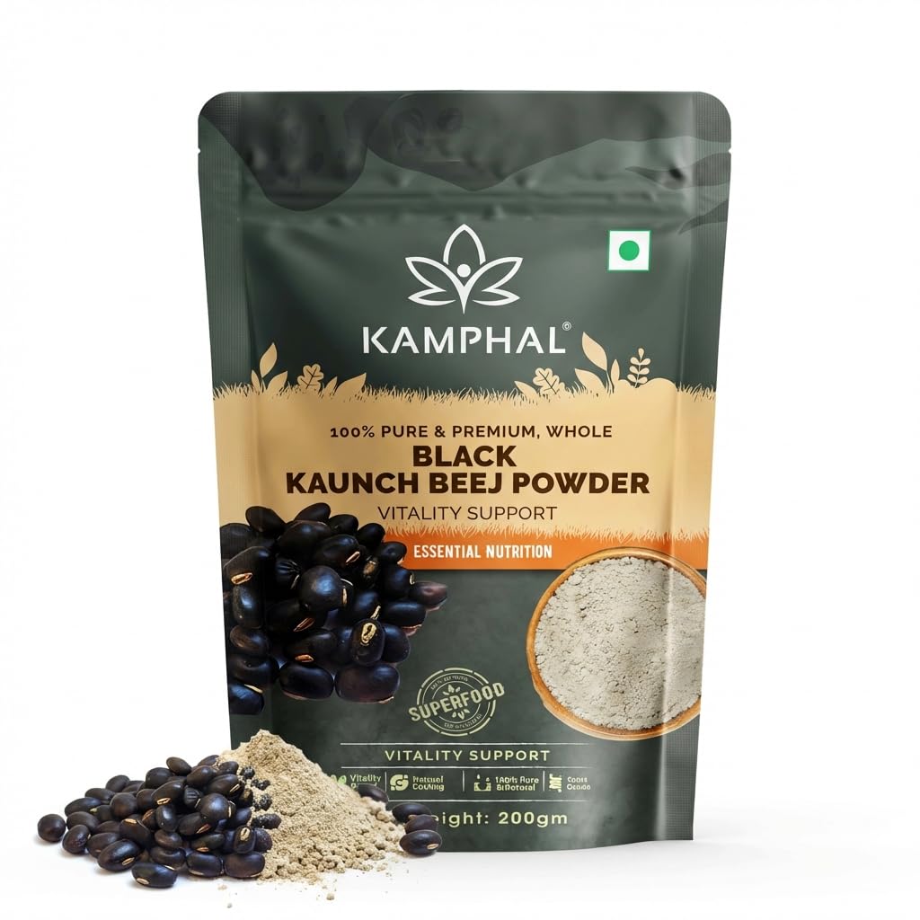 Black Kaunch Beej Powder 200g | Mucuna Pruriens | Ayurvedic Support for Strength, Stamina & Reproductive Health | 100% Pure & Natural (Powder)
