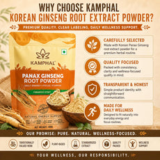 Panax Ginseng Powder 100g | Standardised Extract Korean Red Ginseng Root Powder | Supports Energy, Stamina & Focus | Cognitive Support | Natural Herbal Supplement for Men & Women