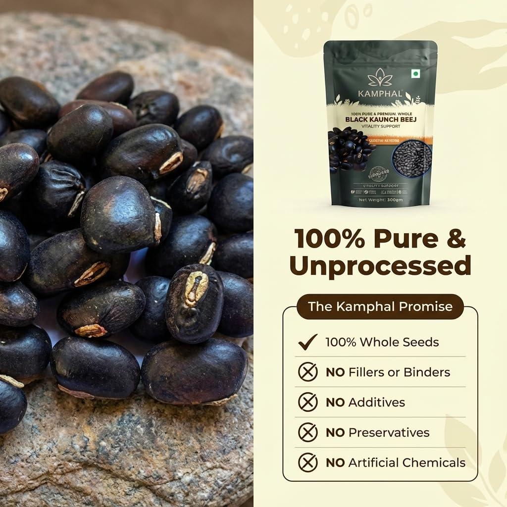 Black Kaunch Beej Powder 200g | Mucuna Pruriens | Ayurvedic Support for Strength, Stamina & Reproductive Health | 100% Pure & Natural (Powder)