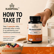 Sea Buckthorn Capsules | 1000mg Per Serving | 10% Flavonoids + Omega 3, 6, 7 & 9 | Antioxidant, Skin & Immunity Support | No Fillers or Additives | 60 Veg Capsules