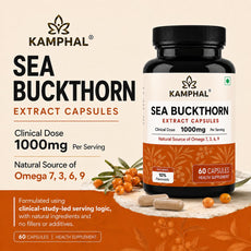 Sea Buckthorn Capsules | 1000mg Per Serving | 10% Flavonoids + Omega 3, 6, 7 & 9 | Antioxidant, Skin & Immunity Support | No Fillers or Additives | 60 Veg Capsules