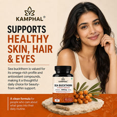 Sea Buckthorn Capsules | 1000mg Per Serving | 10% Flavonoids + Omega 3, 6, 7 & 9 | Antioxidant, Skin & Immunity Support | No Fillers or Additives | 60 Veg Capsules