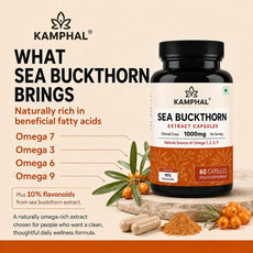 Sea Buckthorn Capsules | 1000mg Per Serving | 10% Flavonoids + Omega 3, 6, 7 & 9 | Antioxidant, Skin & Immunity Support | No Fillers or Additives | 60 Veg Capsules