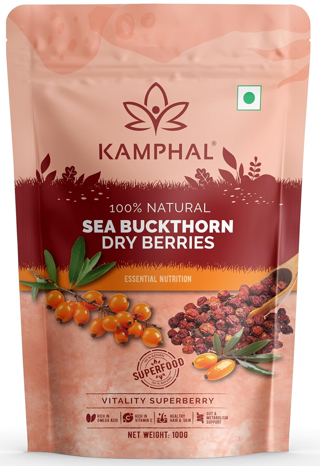 Sea Buckthorn Dry Berries 100 gm