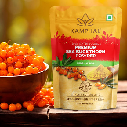 Premium Sea Buckthorn Berry Powder 100 gm | 100% Pure Water Soluble