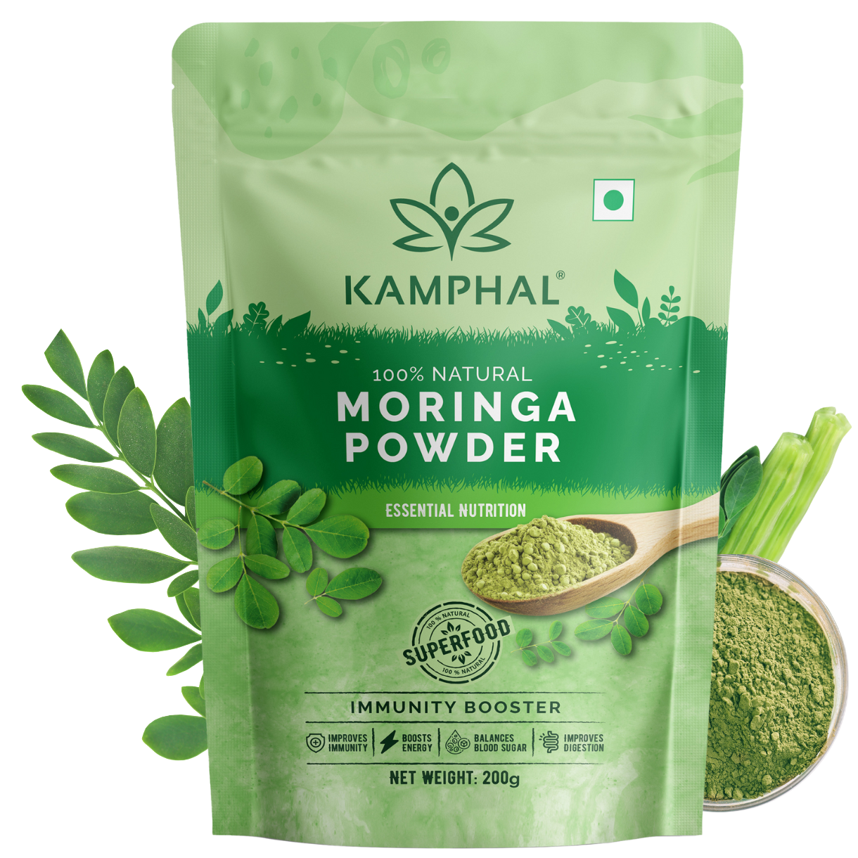 Moringa Leaves Powder 200g  100% Pure Natural | Dust and Bitterness Free | Made from Selected Moringa Leaves