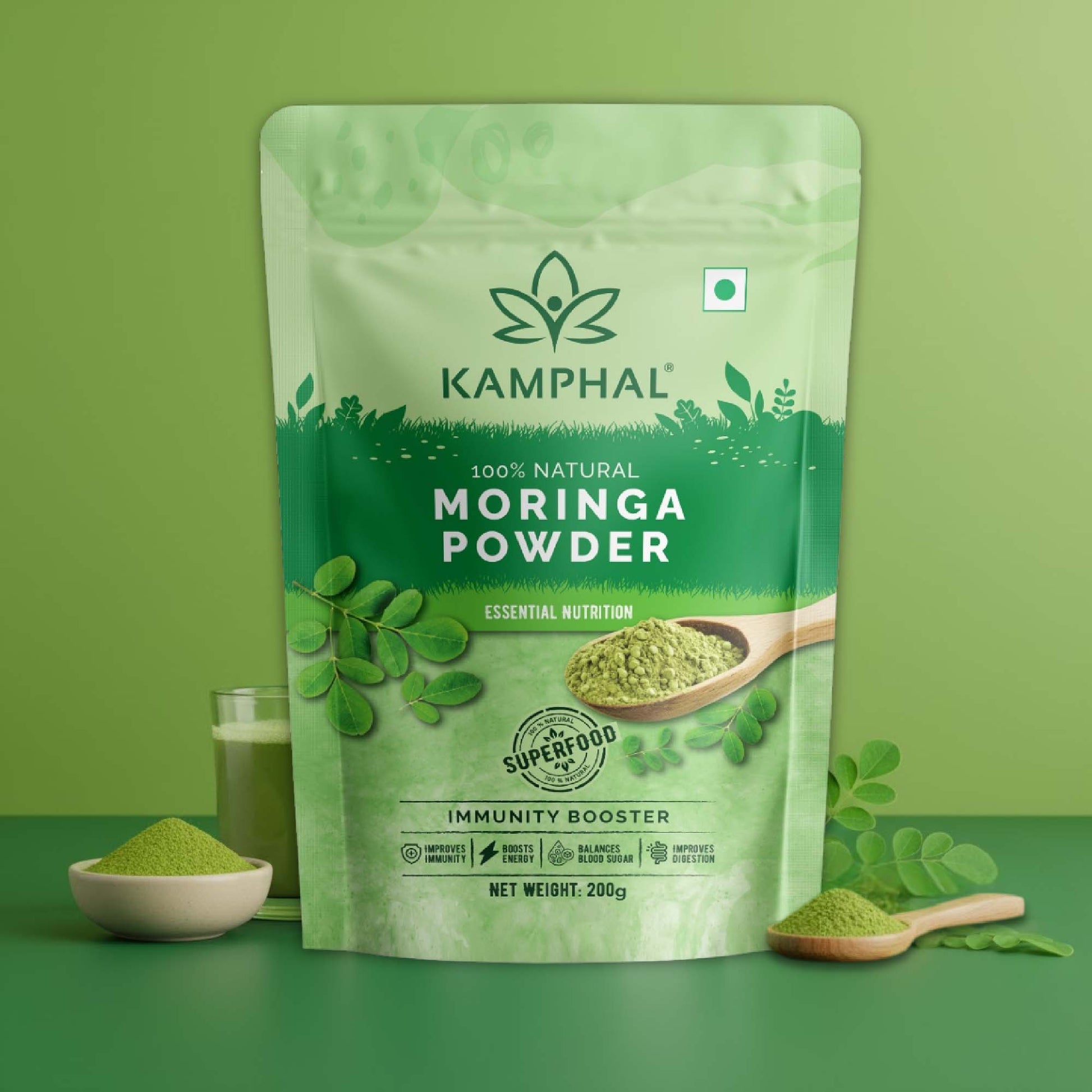 Moringa Leaves Powder 200g  100% Pure Natural | Dust and Bitterness Free | Made from Selected Moringa Leaves