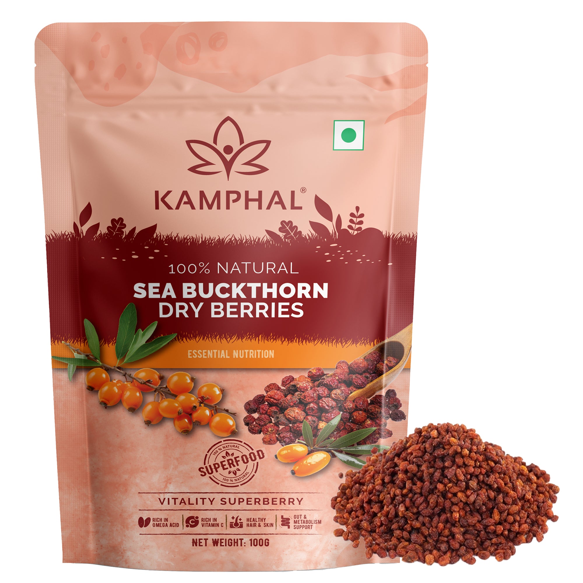 Sea Buckthorn Dry Berries 100 gm